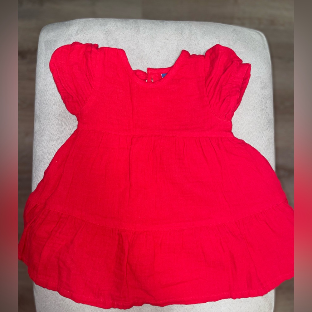 Red shirt sleeve dress